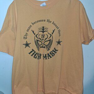TIGER MASK IV rare NJPW Yellow Tshirt XL WWE AEW pro wrestling